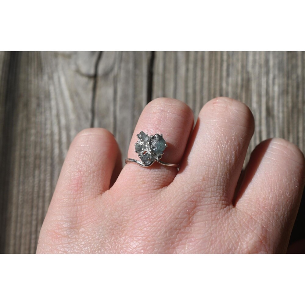Engagement ring Montana sapphire ring, alternative diamond s size 5 6 7 8 9 anni